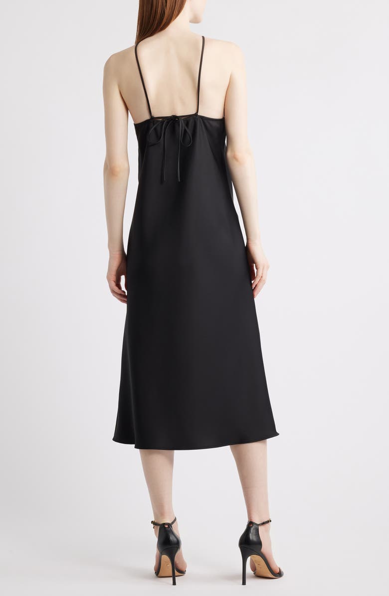 Lucy Paris Jonah Rosette Sleeveless Midi Dress, Alternate, color, Black