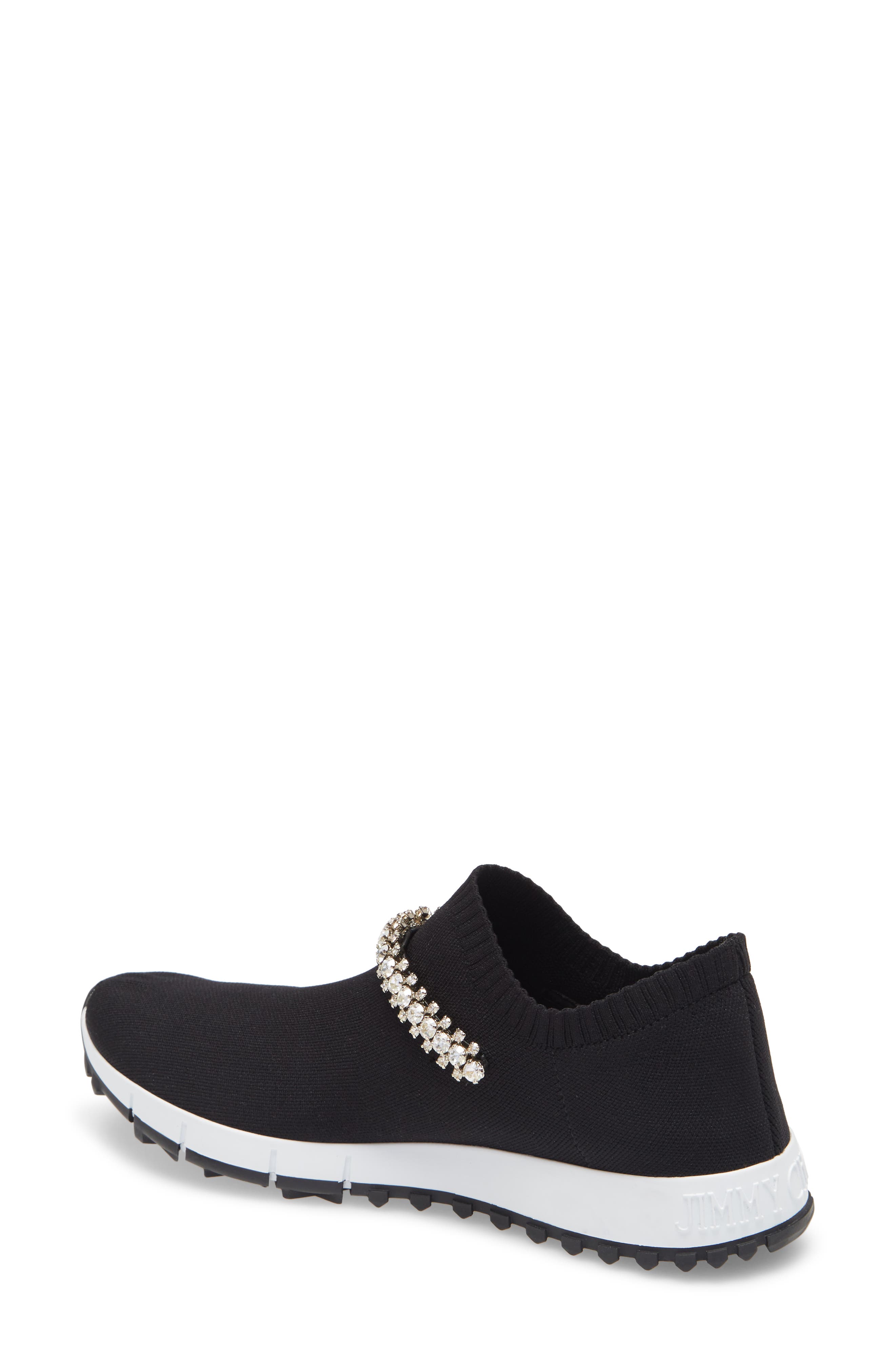 Verona Crystal Embellished Knit Sneaker, Alternate, color, BLACK/ CRYSTAL
