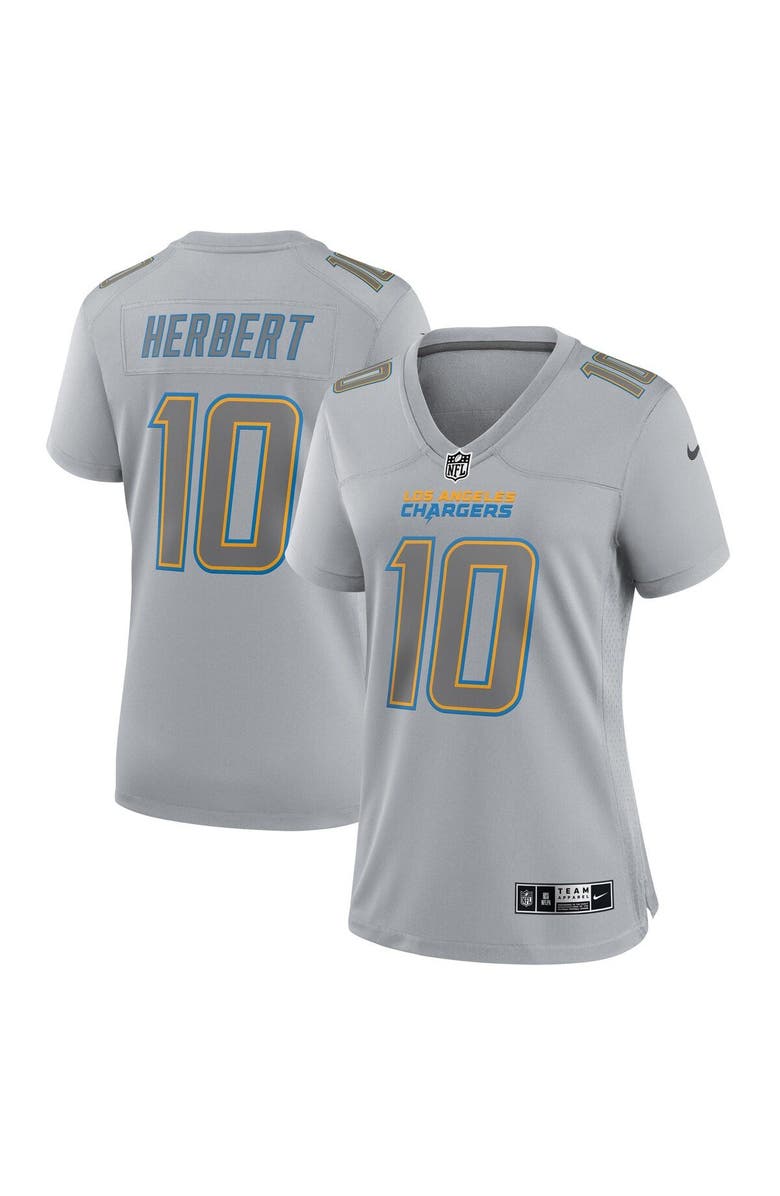 Nike Women's Nike Justin Herbert Gray Los Angeles Chargers Atmosphere Fashion Game Jersey, Main, color, Gray