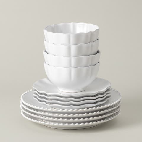 Pearl & Rosa 12-pc place setting w/ cereal bowl