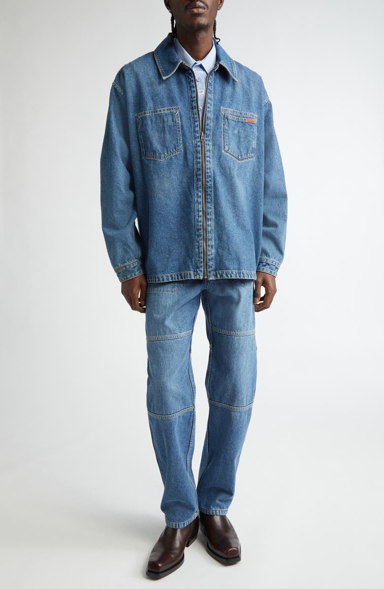 Martine Rose Reversible Denim & Camo Overshirt, Alternate, color, 