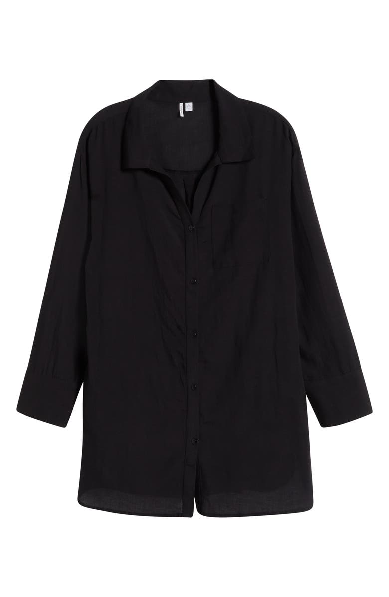 Nordstrom Oversized Cover-Up Shirt, Alternate, color, Black