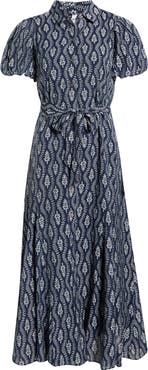 CeCe Floral Short Sleeve Midi Shirtdress