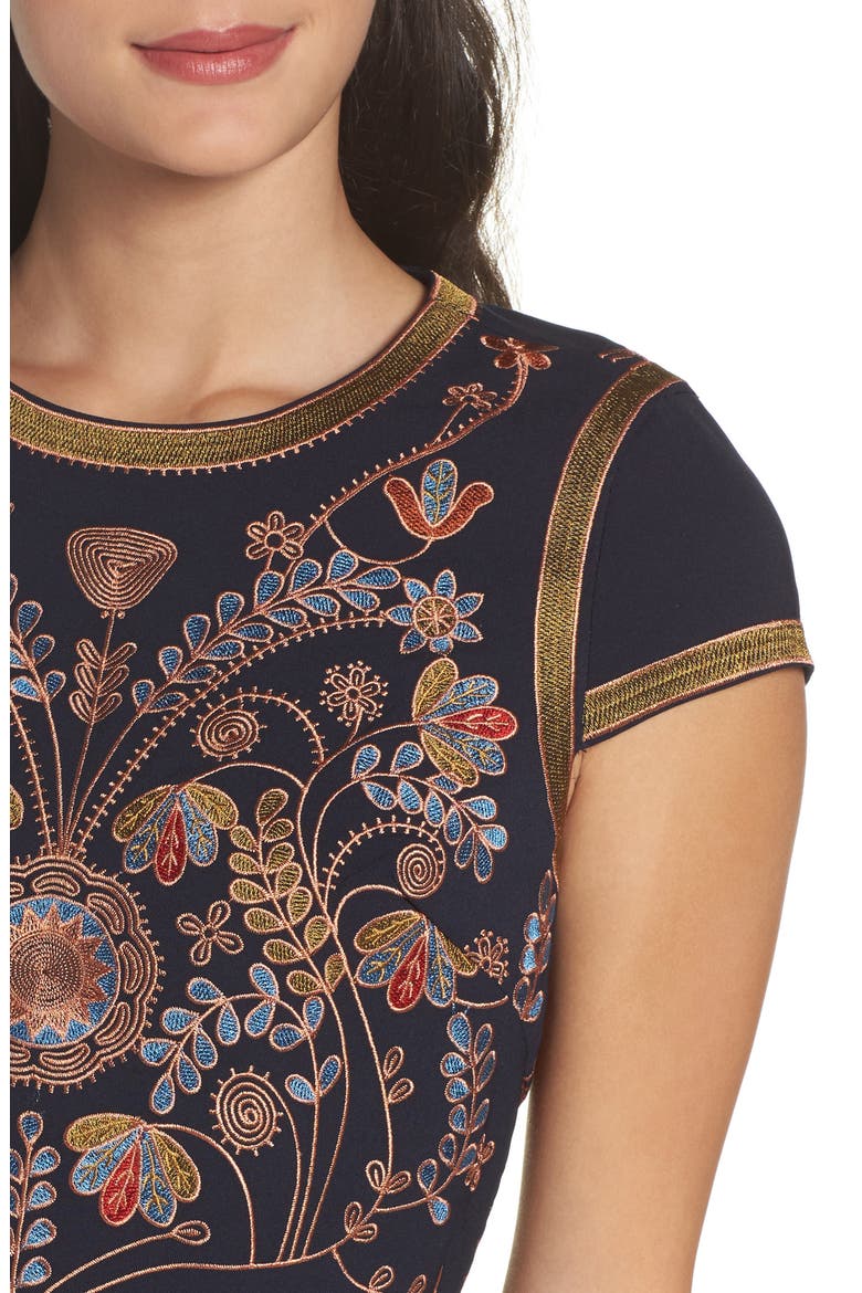 Hadiya Embroidered A-Line Dress, Alternate, color, HADIYA MULTI