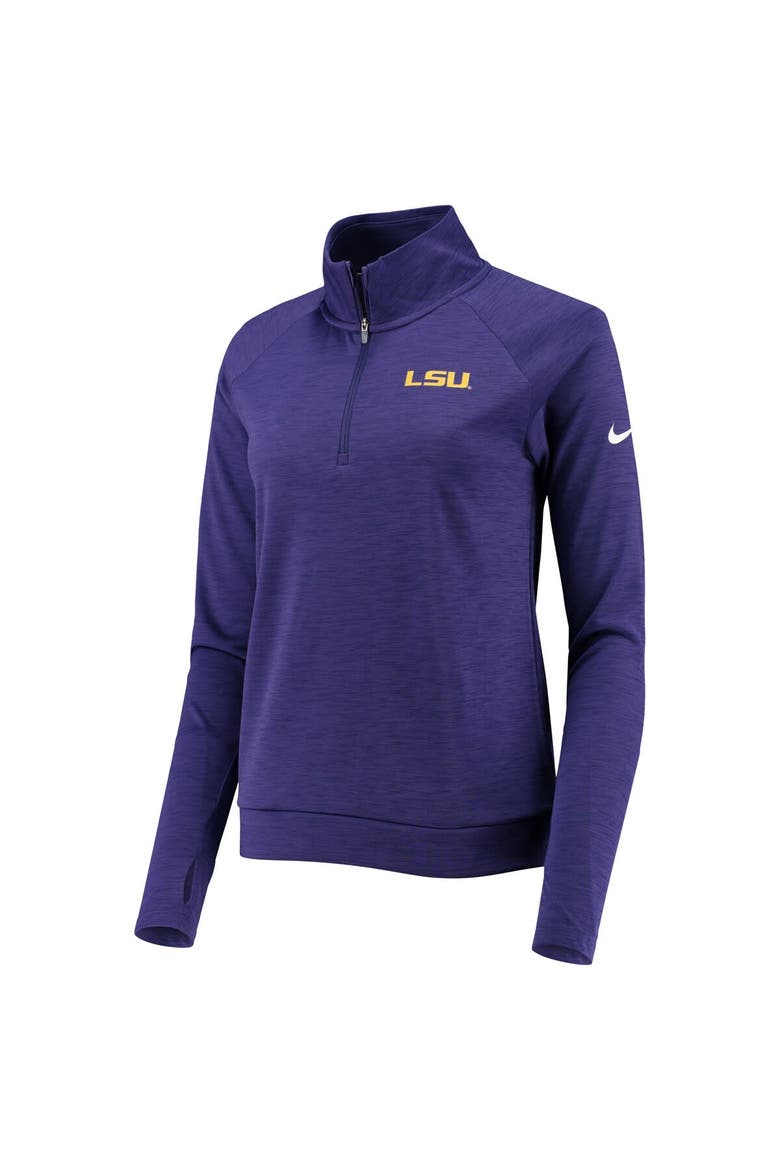 Women's Nike Purple LSU Tigers Pacer Raglan Performance Quarter-Zip Jacket, Alternate, color, Purple