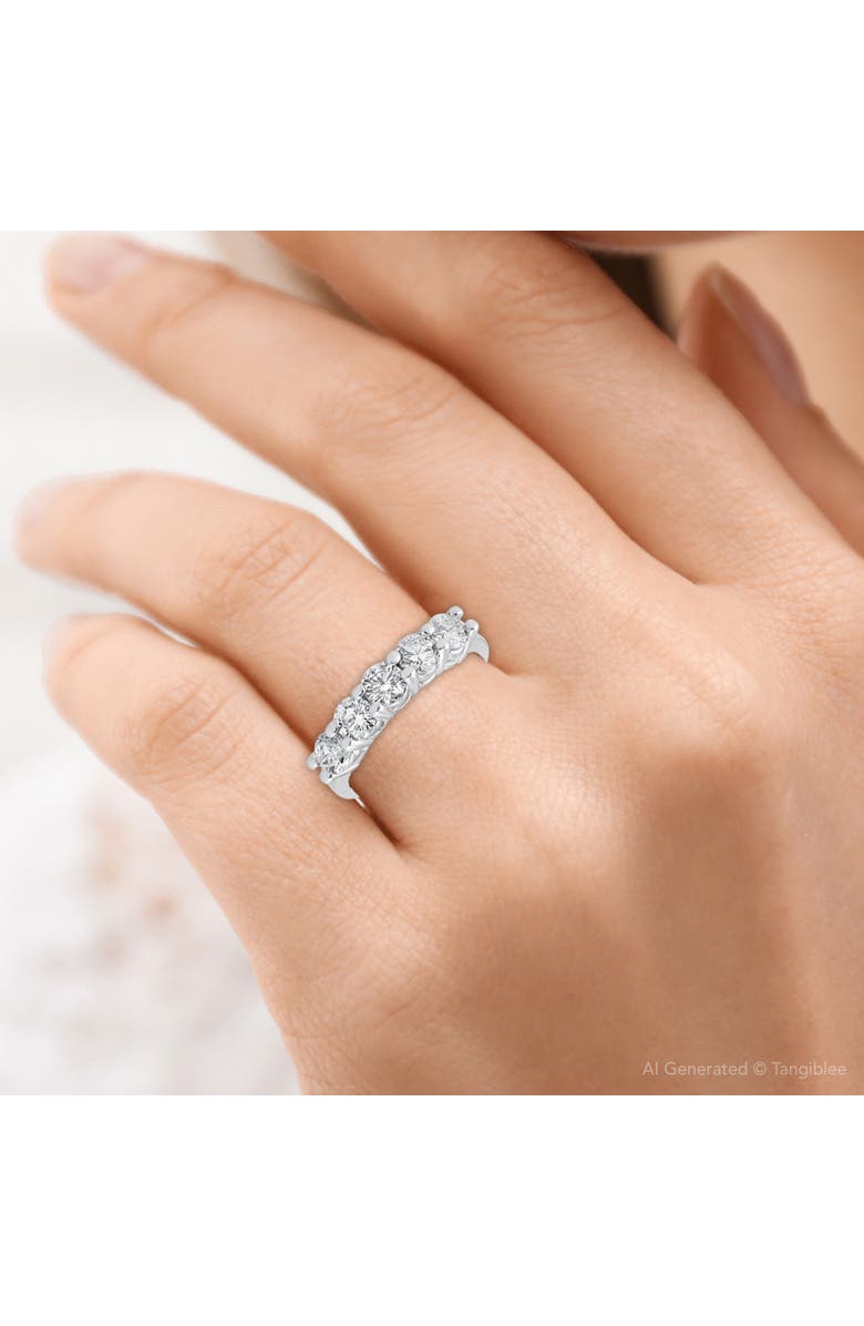 Bliss Diamond 1 1/5 ct Five Stone Diamond Wedding Womens Ring 14K Gold Lab Grown, Alternate, color, 14K White Gold