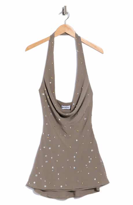 Lolenna Plunge Mini Halter Dress