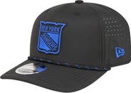 New Era Men's New Era Black New York Rangers Sport Vented 9SEVENTY Rope Adjustable Hat