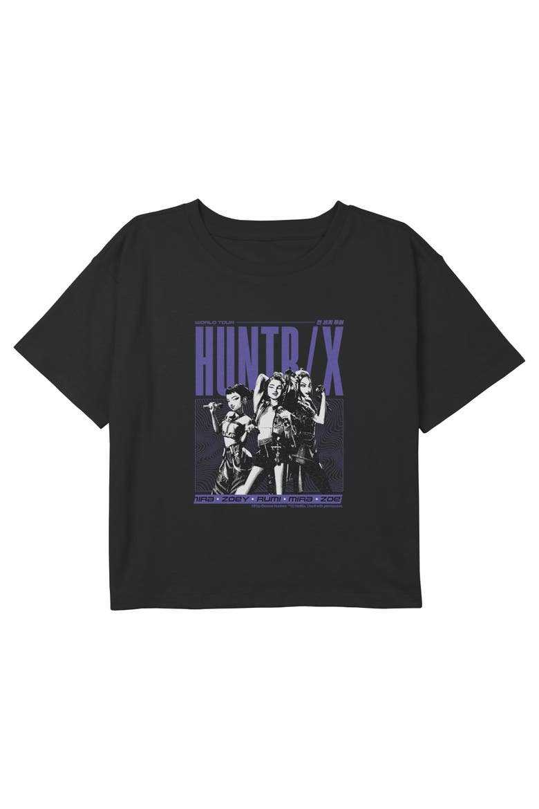 Girl's KPop Demon Hunters Huntrix World Tour Poster  Graphic T-Shirt, Main, color, Black
