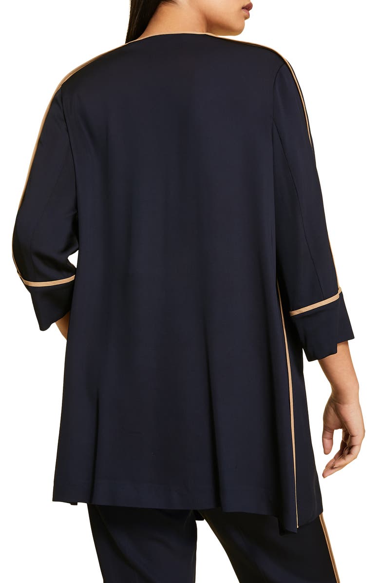 Marina Rinaldi Fantasia Stripe Detail Long Jacket, Alternate, color, 