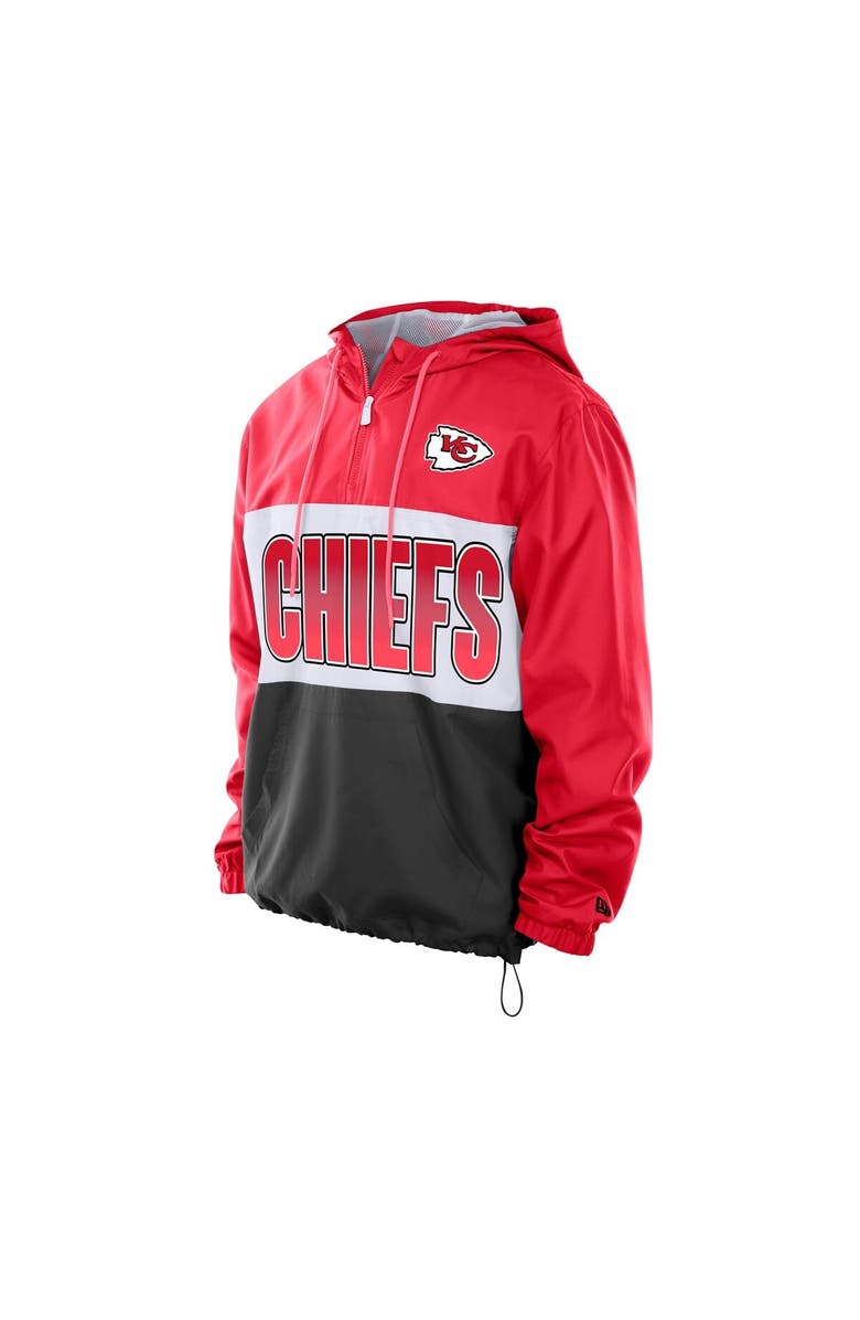 New Era Men's New Era Red Kansas City Chiefs Ripstop Quarter-Zip Hooded Windbreaker, Alternate, color, Red