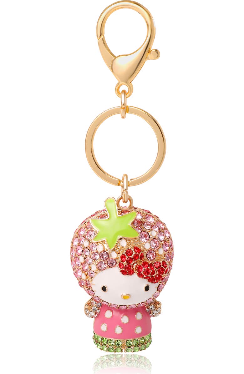 Hello Kitty x Strawberry Shortcake Crystal Pavé Bag Charm Keychain, Main, color, Pink, Multi