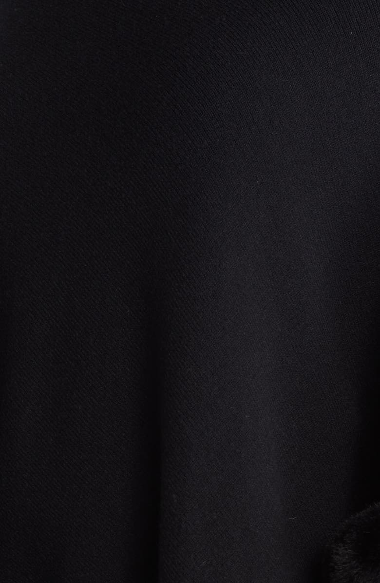 Ming Wang Heritage Fit Faux Fur Trim Poncho, Alternate, color, 