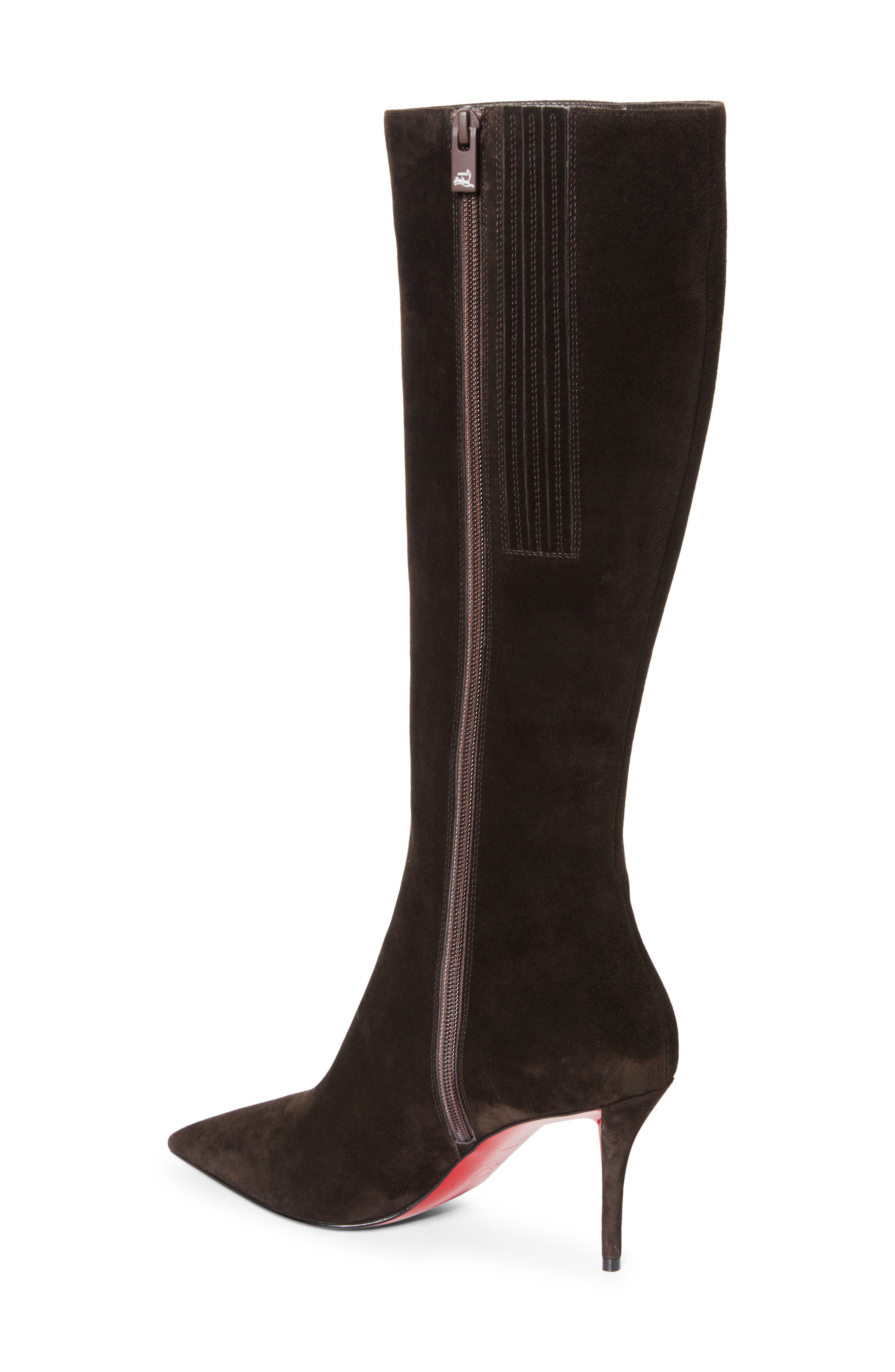 Christian Louboutin Miss Z Pointed Toe Boot, Alternate, color, Cafe