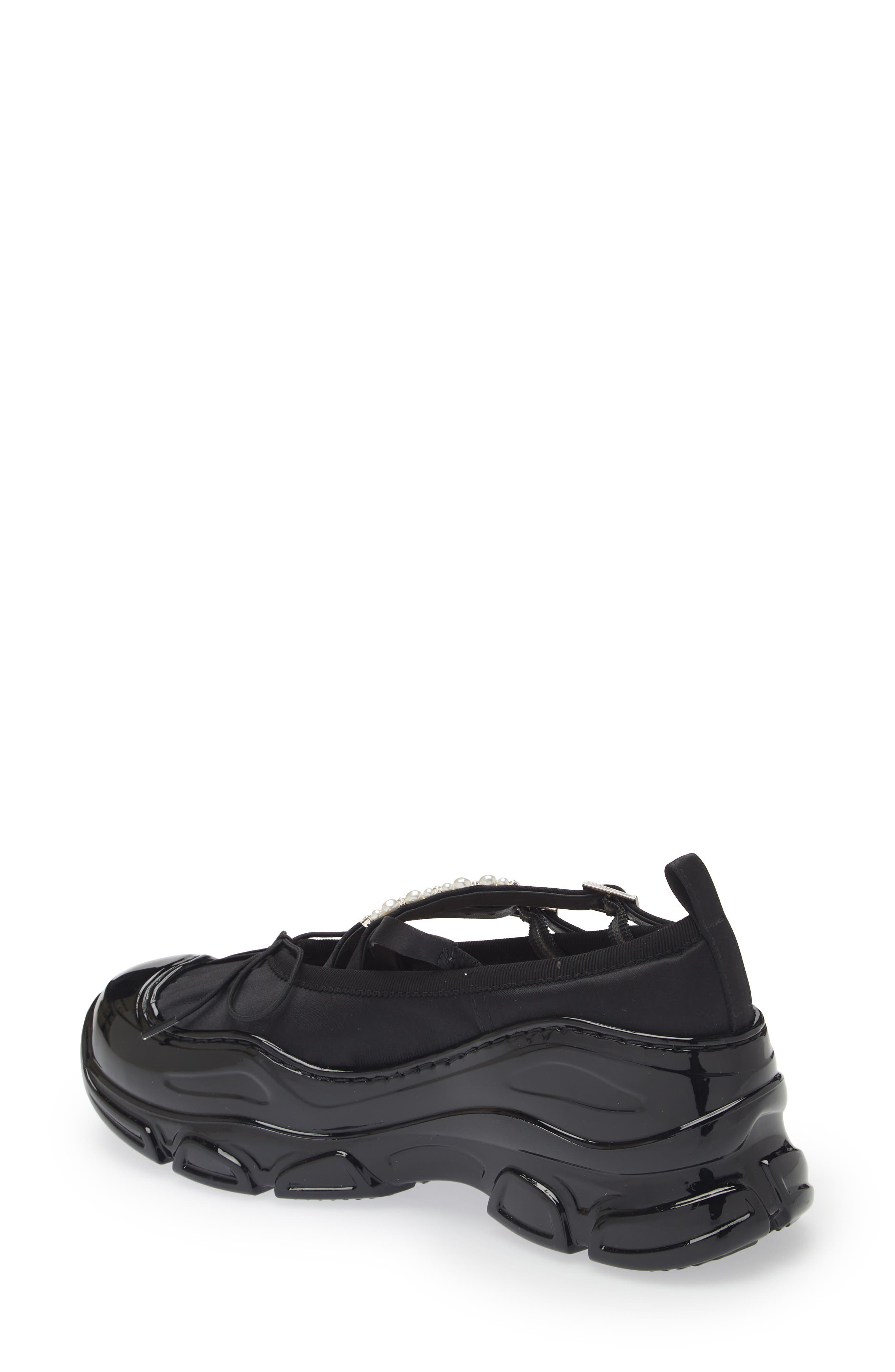 Simone Rocha Classic Crisscross Strap Tracker Sneaker, Alternate, color, Black/Clear/Pearl
