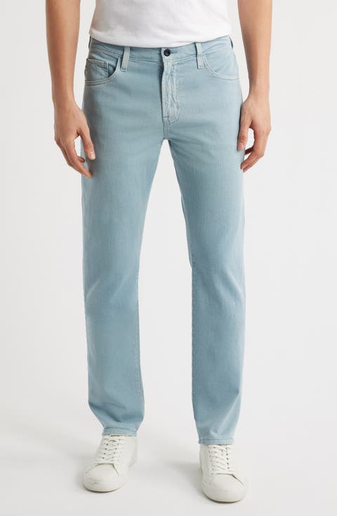 Everett Slim Straight Leg Cotton & Linen Blend Jeans