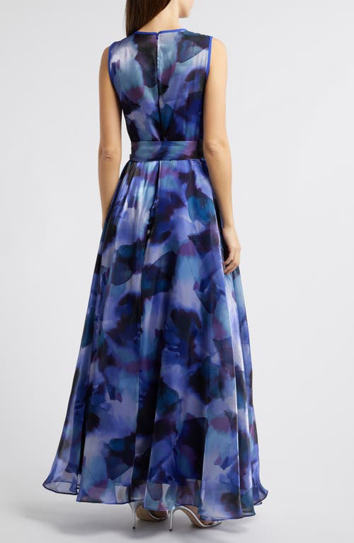 ELIZA J ELIZA J ABSTRACT PRINT SLEEVELESS A-LINE GOWN 