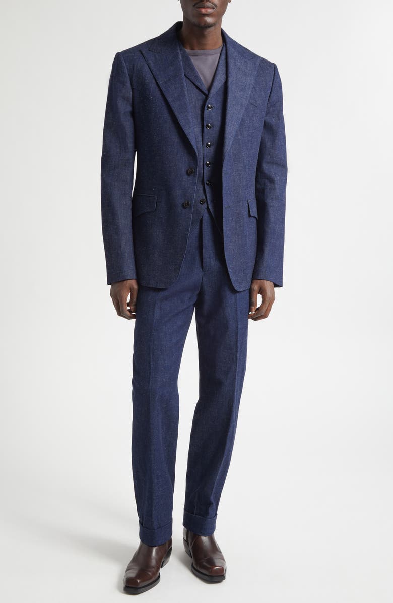 Double RL Slim Fit Denim Western Straight Leg Pants, Alternate, color, Indigo