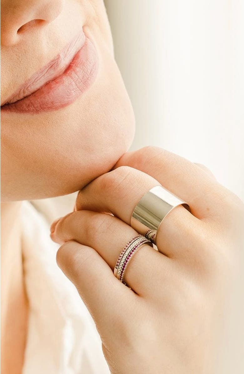 MADE BY MARY Birthstone Stacking Ring, Alternate, color, Silver