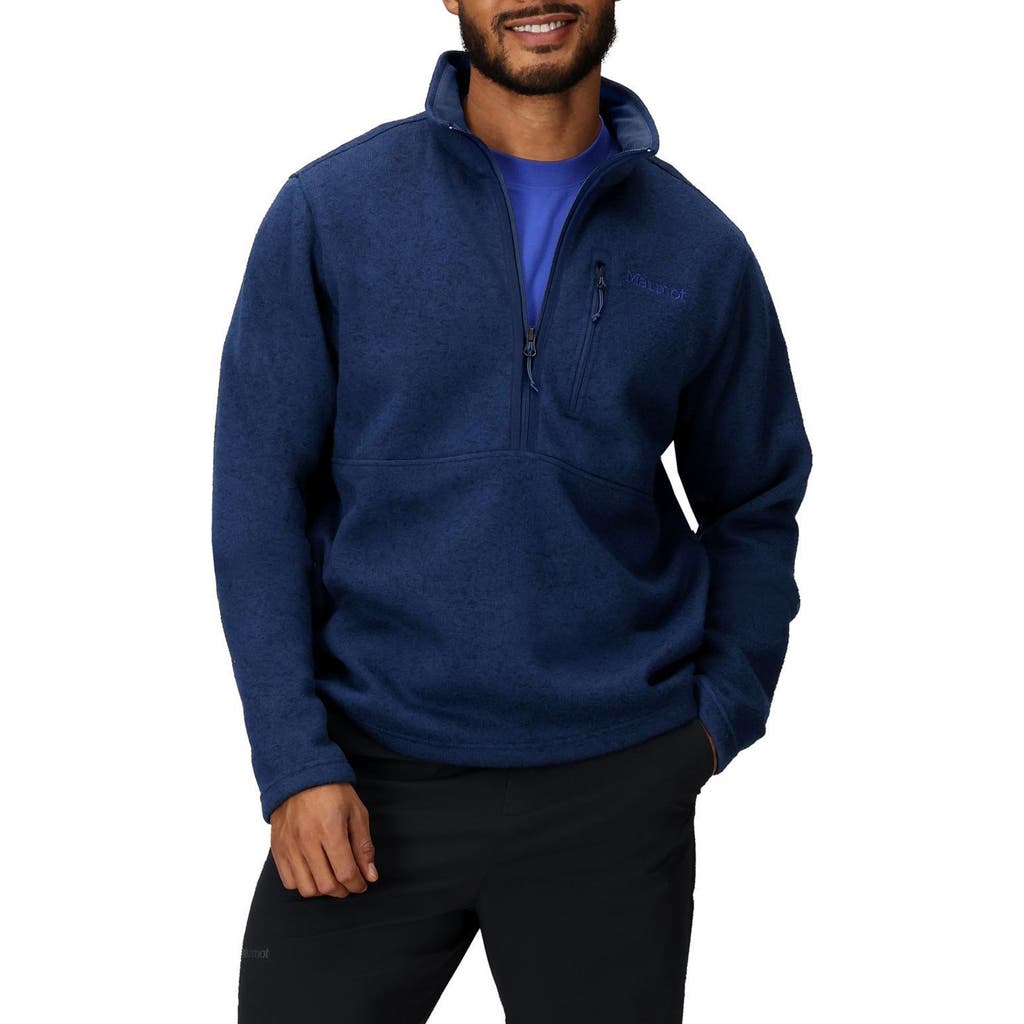 Marmot Drop Line Half Zip Fleece Jacket In Arctic Navy Heather