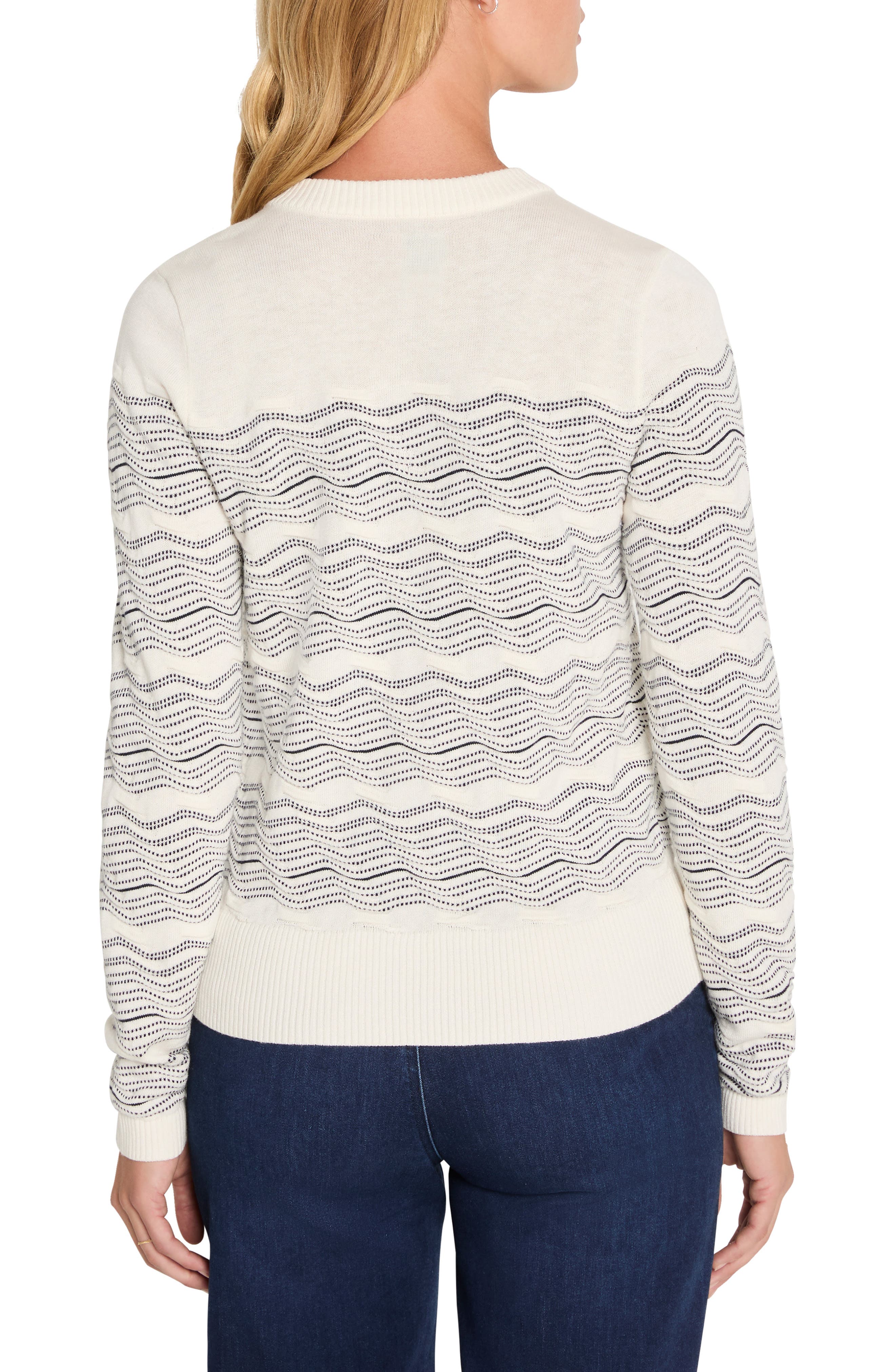 Zigzag Stripe Linen Blend Cardigan - image 2