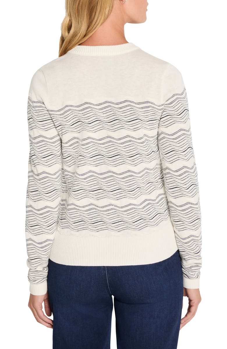 NIC+ZOE Zigzag Stripe Linen Blend Cardigan, Alternate, color, Cream Multi