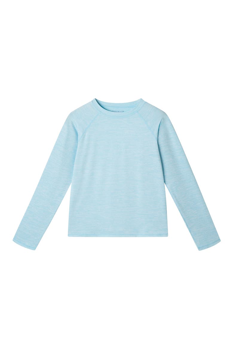 Kids' Long Raglan Sleeve Rashguard, Main, color, HEATHER AQUA