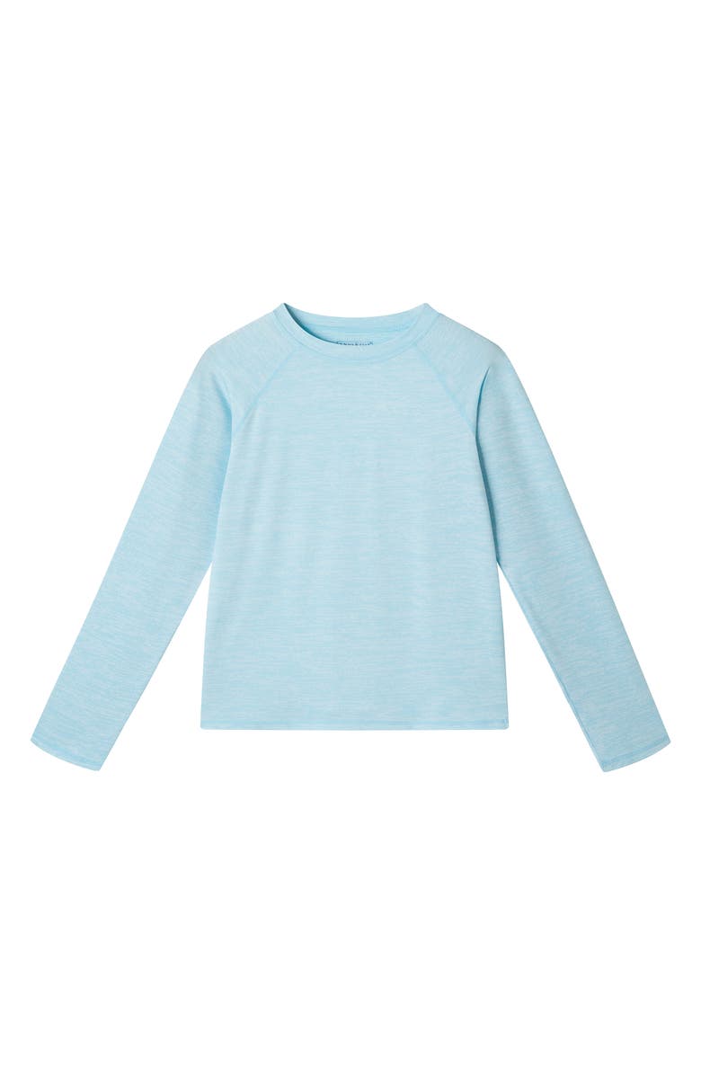 Andy & Evan Kids' Long Raglan Sleeve Rashguard, Main, color, Heather Aqua