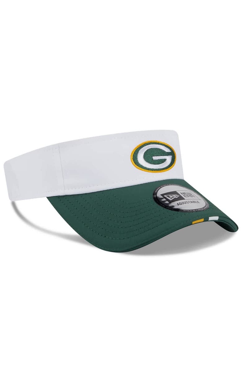 New Era Men's New Era White/Green Green Bay Packers 2025 NFL Training Camp Adjustable Visor, Alternate, color, White