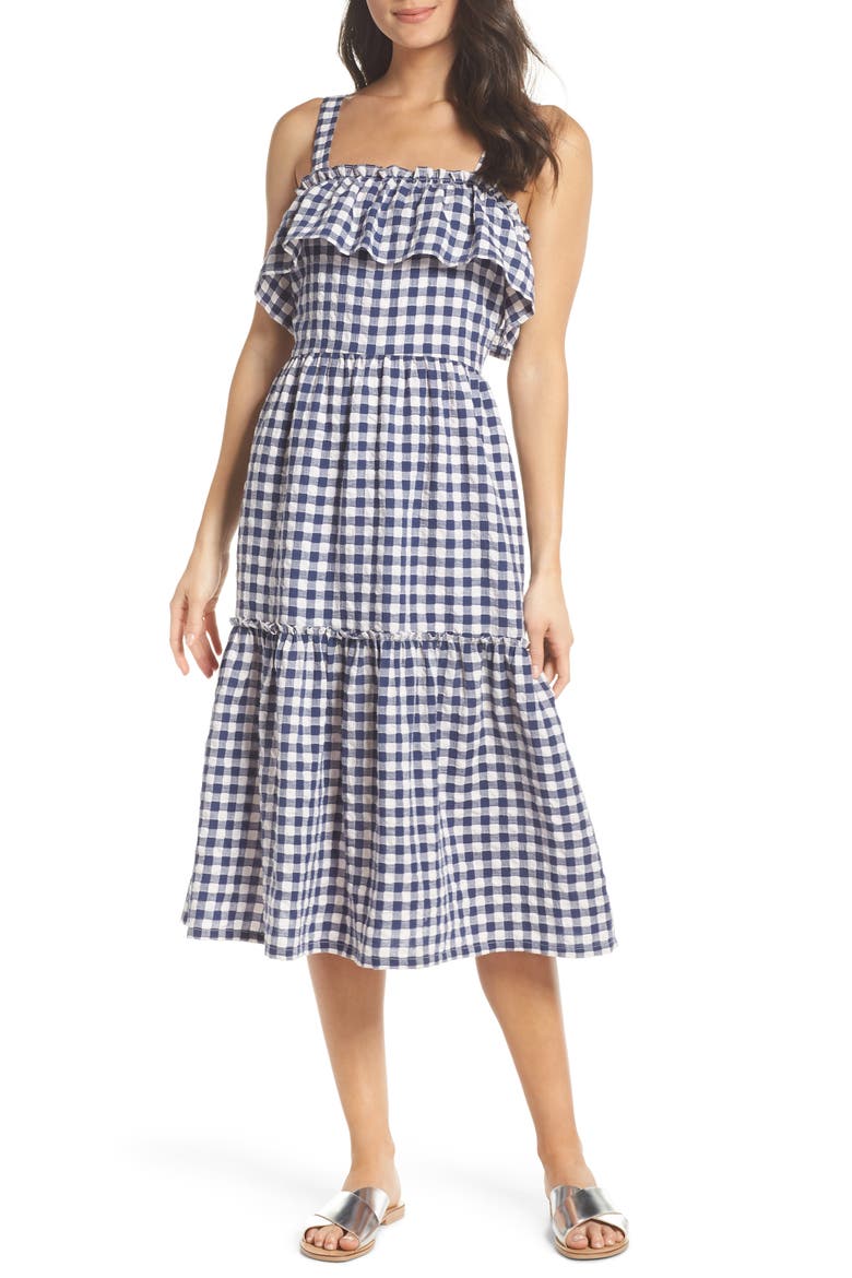 Tiered Gingham Midi Dress video