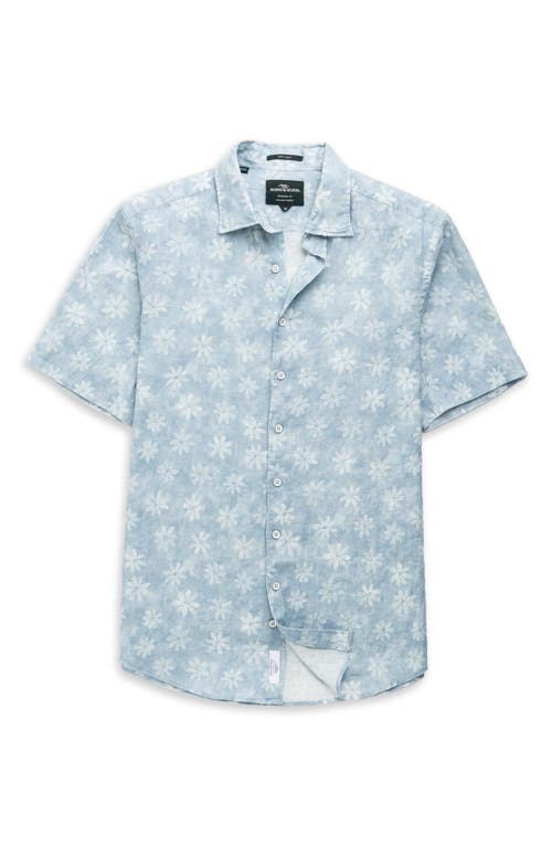 Rodd & Gunn Belleknowes Regular Fit Short Sleeve Linen Shirt In Mist