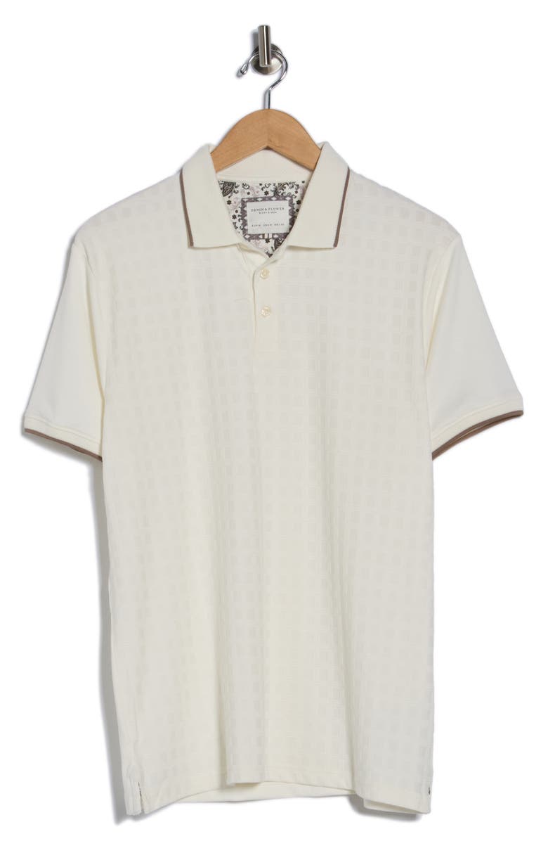 DENIM AND FLOWER Textured Tip Polo, Alternate, color, Off White