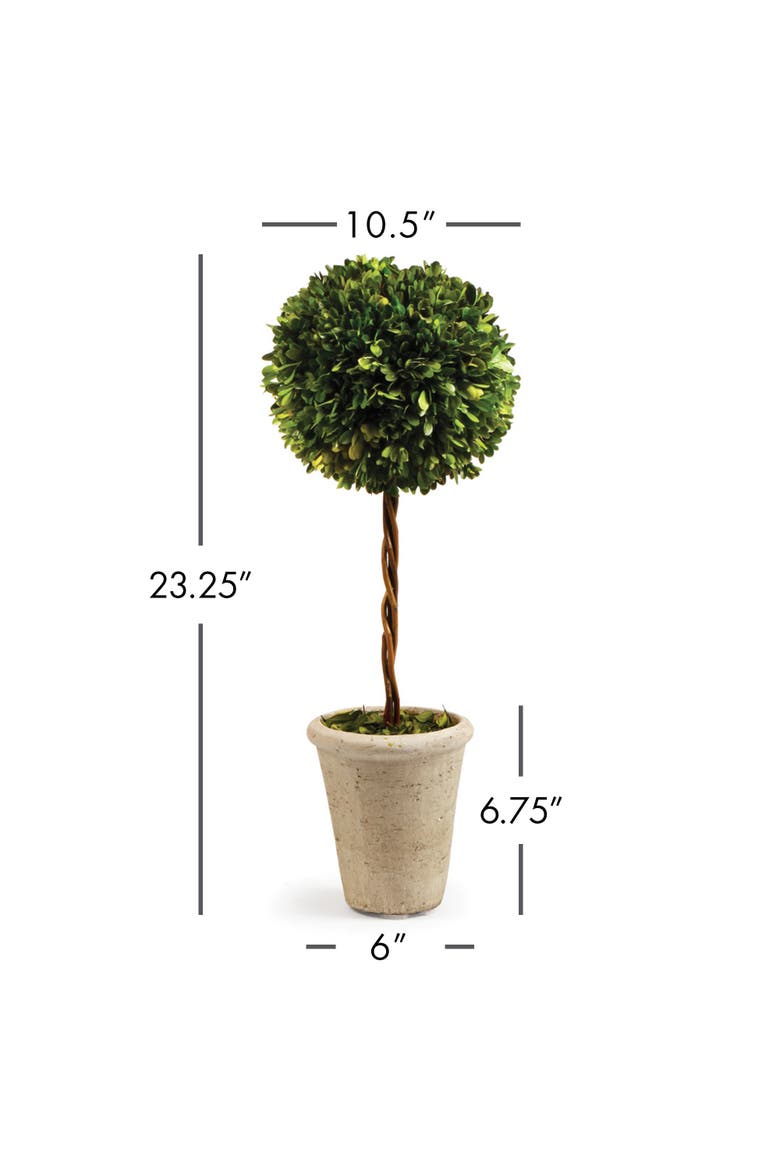 Boxwood Single Faux (Fake) Sphere Topiary 23.25", Alternate, color, Green