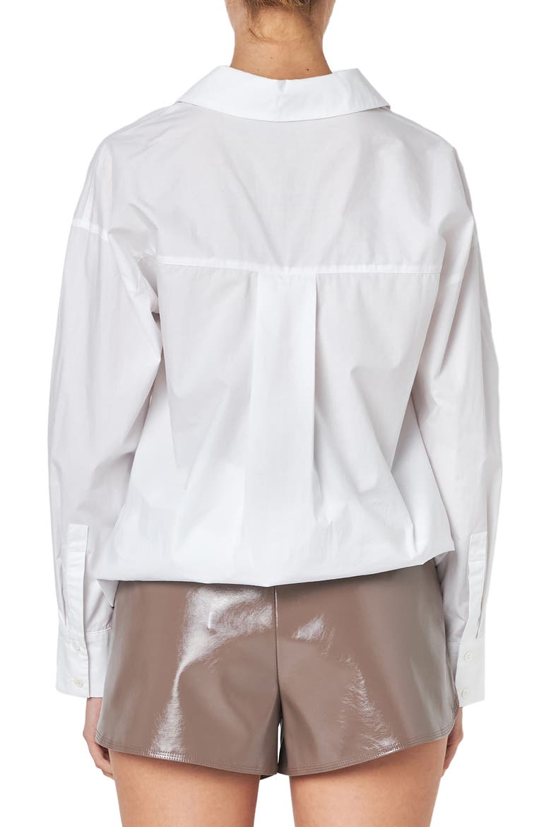 Oversize Cotton Button-Up Shirt, Alternate, color, WHITE