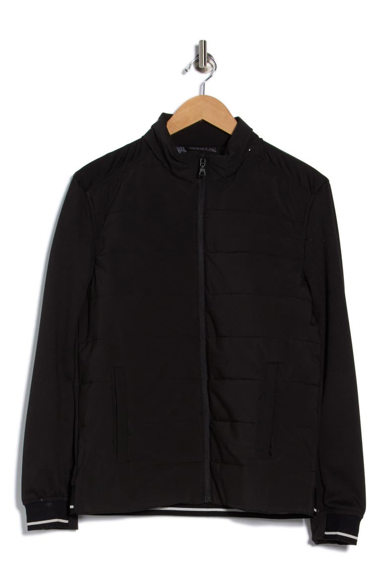 Quilted Puffer Jacket, Alternate, color, BLACK