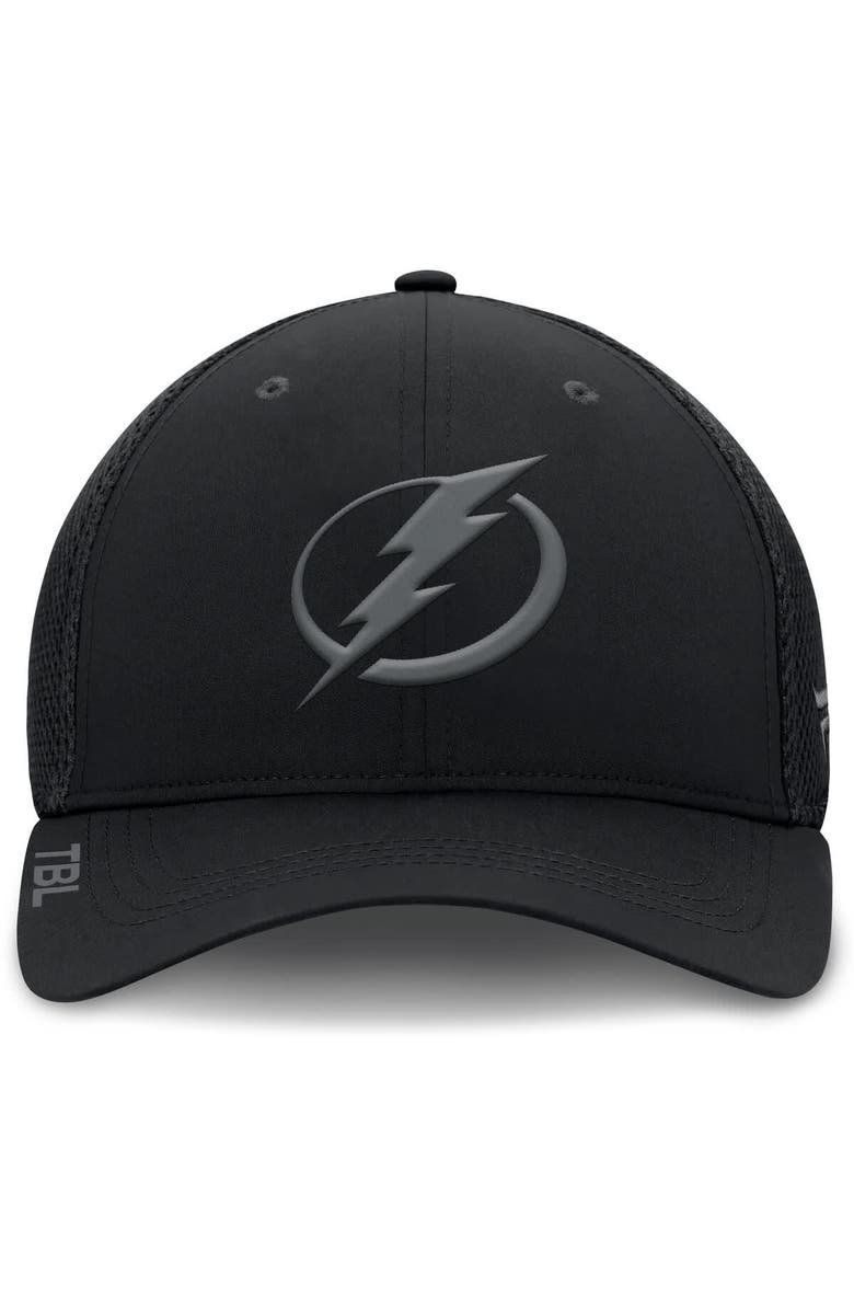 FANATICS Men's Fanatics Black Tampa Bay Lightning Authentic Pro Road Flex Hat, Alternate, color, 