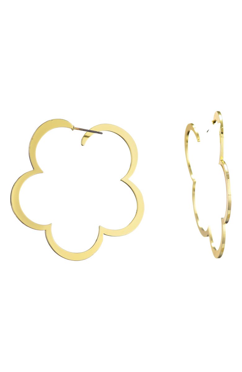 Adornia Clover Hoop Earrings, Alternate, color, Gold