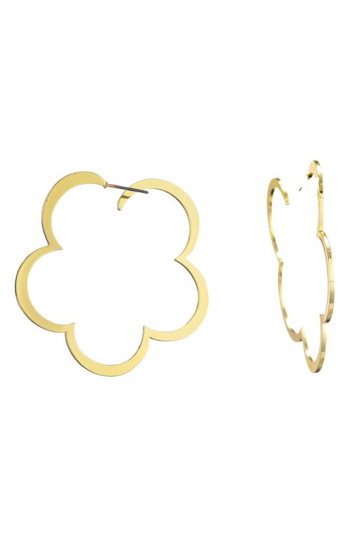 Adornia Clover Hoop Earrings In Gold