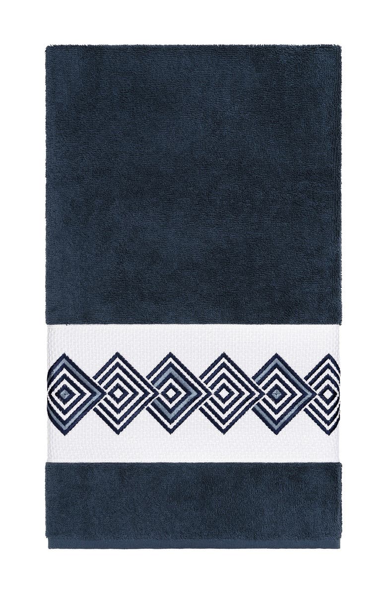 Linum Home Textiles Noah 3-Piece Embellished Towel - Midnight Blue, Alternate, color, Midnight Blue