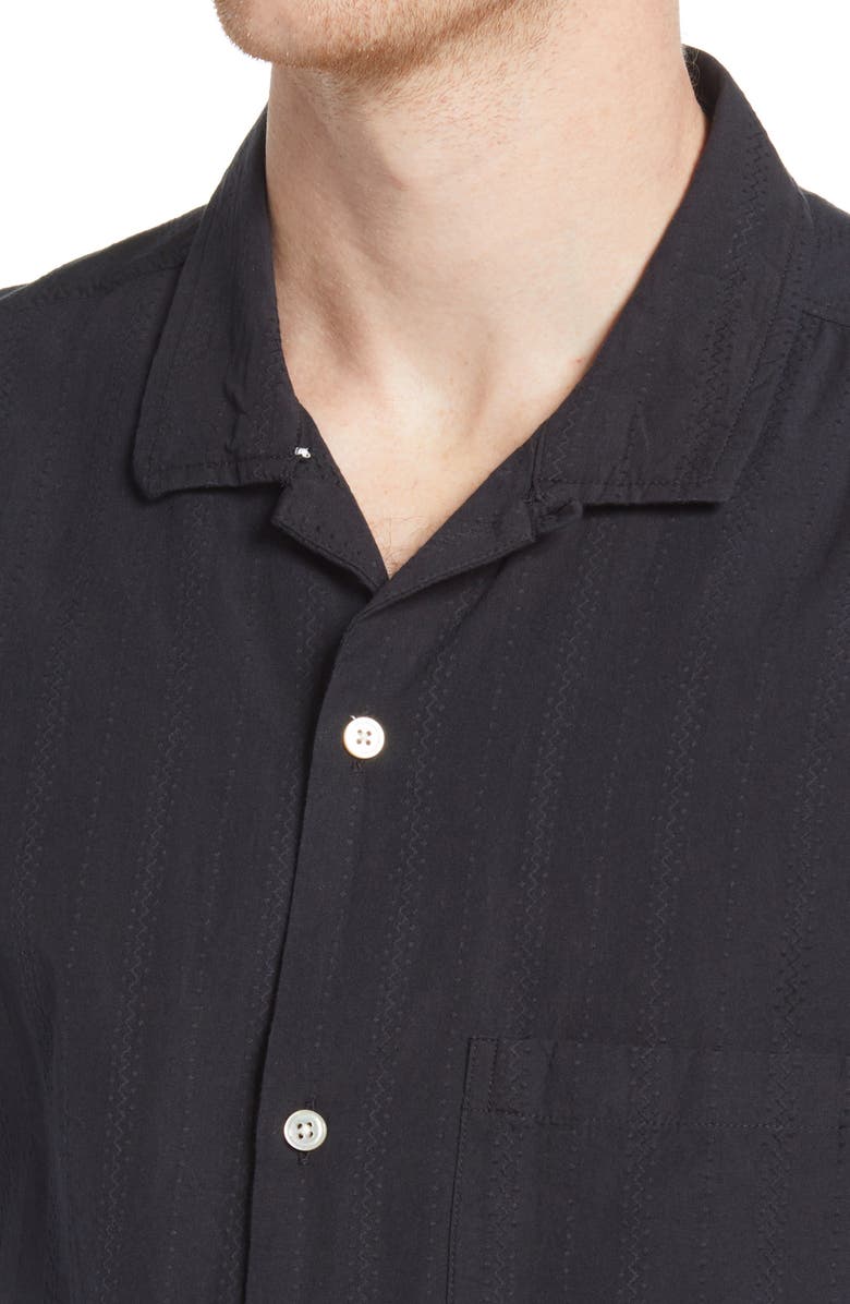 Madewell Textured Stripe Easy Camp Shirt, Alternate, color, 