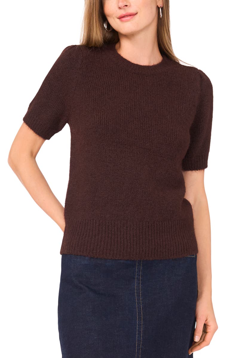 Vince Camuto Puff Sleeve Sweater, Main, color, Call Me Chocolate