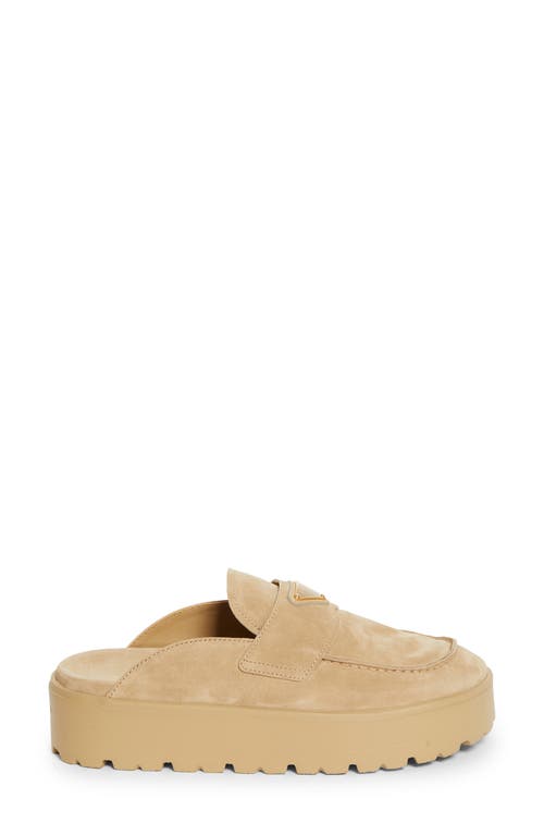 Prada Flatform Clog In Nude