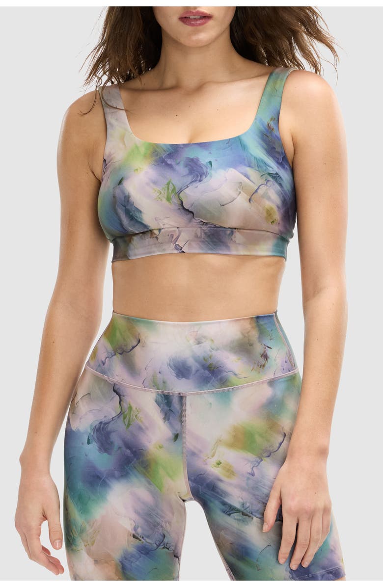 Peloton Cadent Square Neck Longline Bra, Alternate, color, Abby L Print