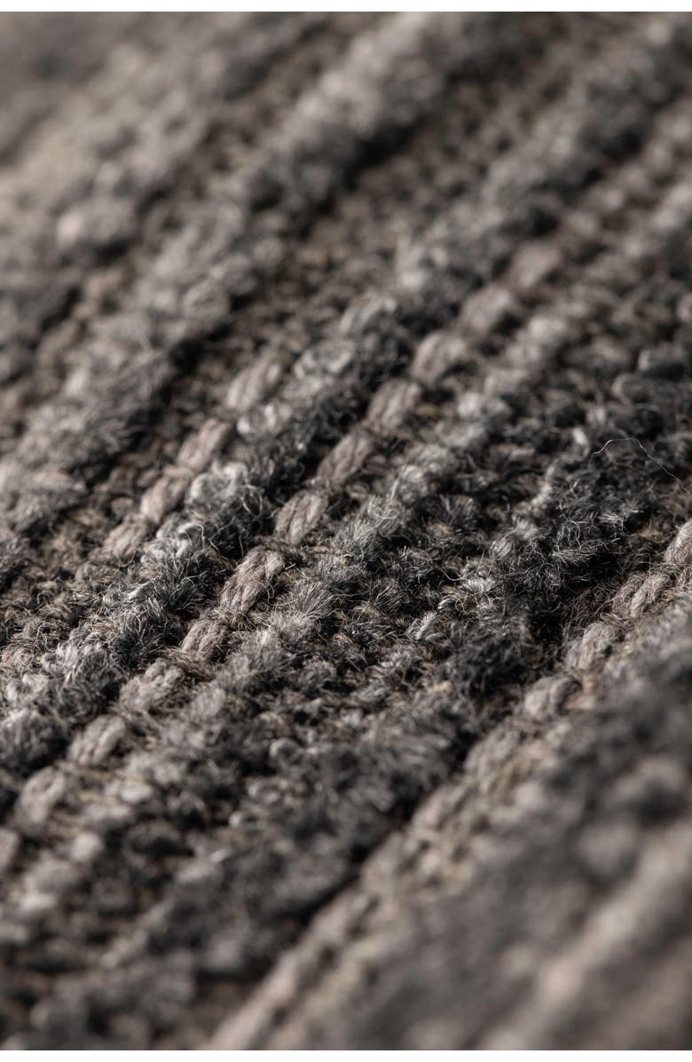 Elaine Smith Luxe Stripe Chenille & Boucle textured Indoor & Outdoor Woven Orb Pillow, Alternate, color, Charcoal