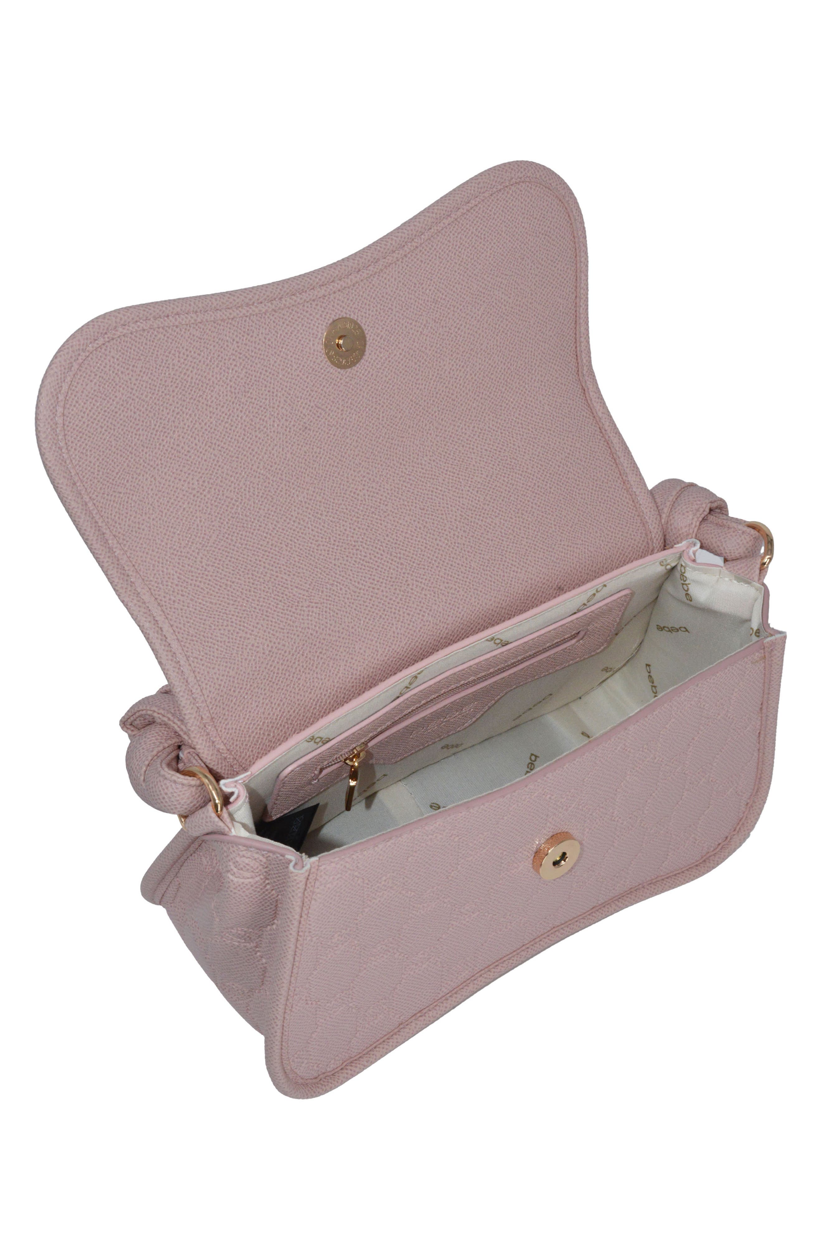 Romina Embossed Satchel with Zip Pouch, Alternate, color, POWDER PINK