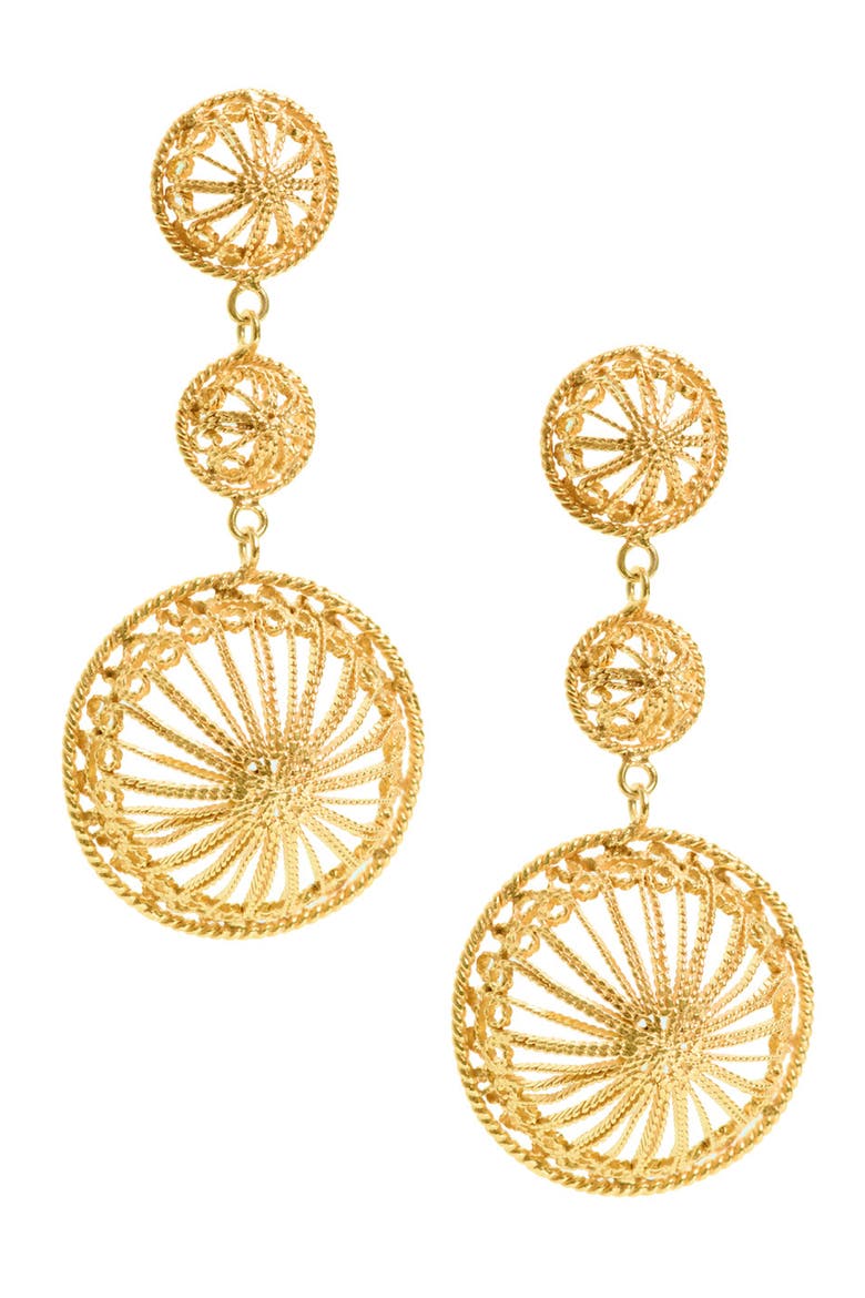 Turquoise Mountain Amira Earrings, Main, color, Gold