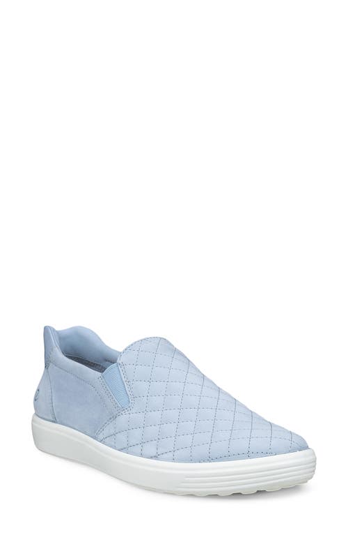 Ecco Soft 7 Slip-on Quilted Sneaker In Blue