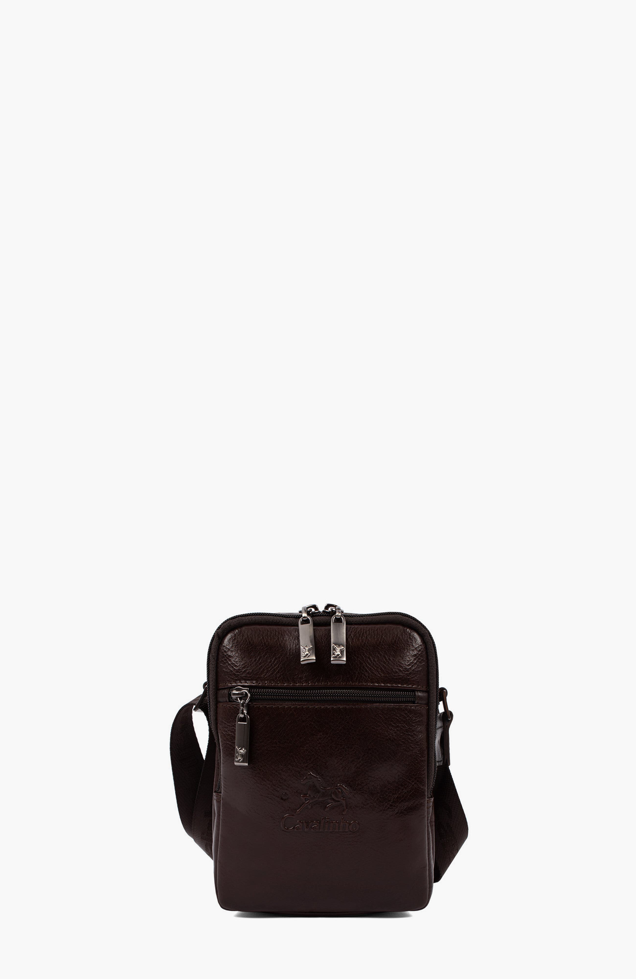 Gentleman Leather Traveler Crossbody Bag 128, Main, color, Brown
