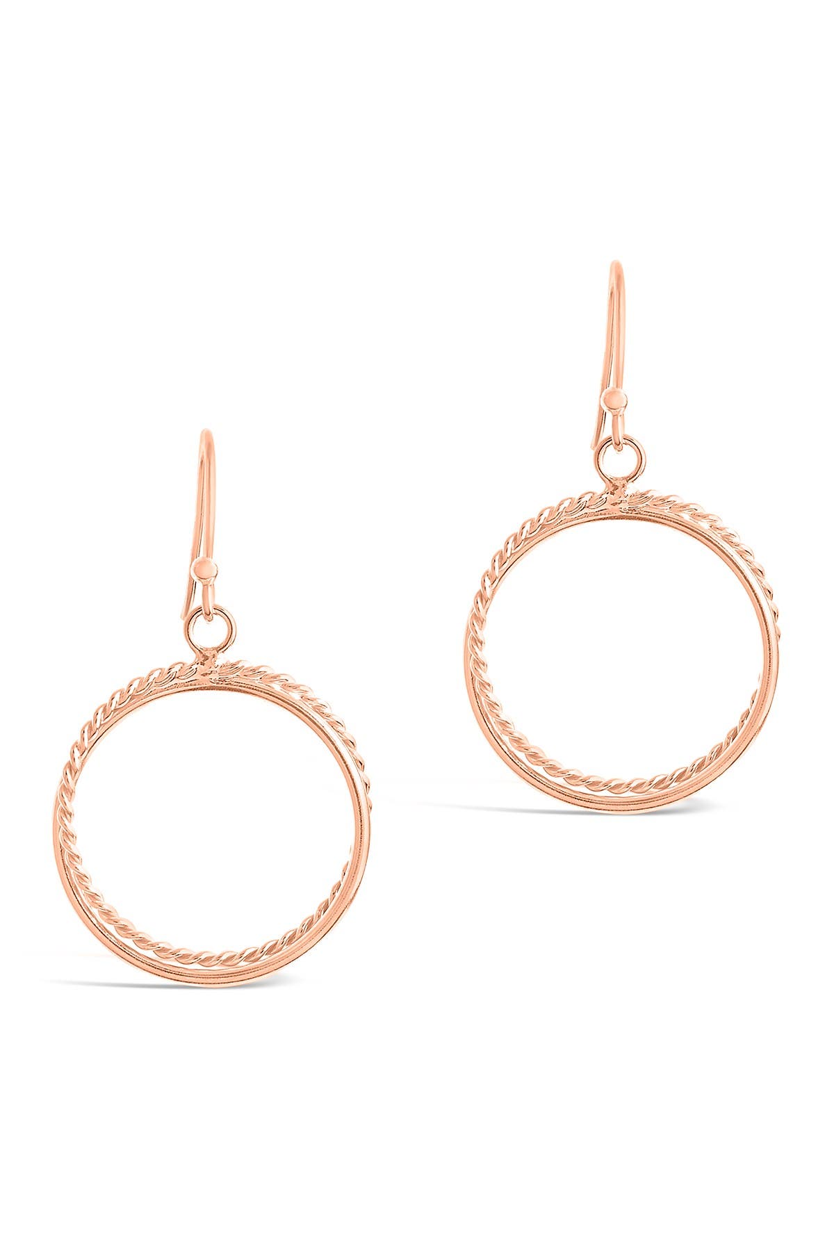 Sterling Forever 14K Rose Gold Plated Sterling Silver Rope Textured ...