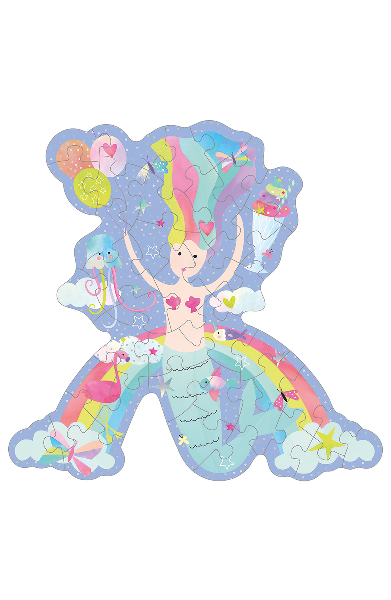 Floss & Rock 40pc Shaped Jigsaw with Shaped Box, Alternate, color, Fantasy